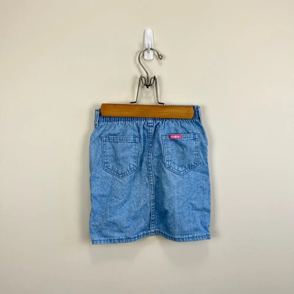 Vintage OshKosh B'gosh Blue Jean Skirt 6 USA